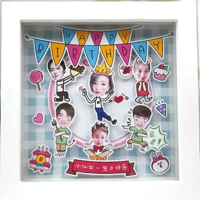 Q-style Cartoon Birthday Photo Frame Set