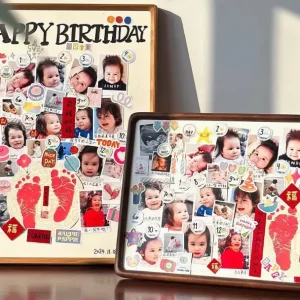Q-style Cartoon Footprint Photo Frame Set