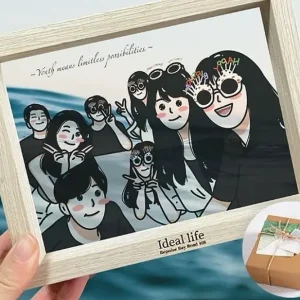 Q-style Hand-drawn Transparent Photo Frame Set